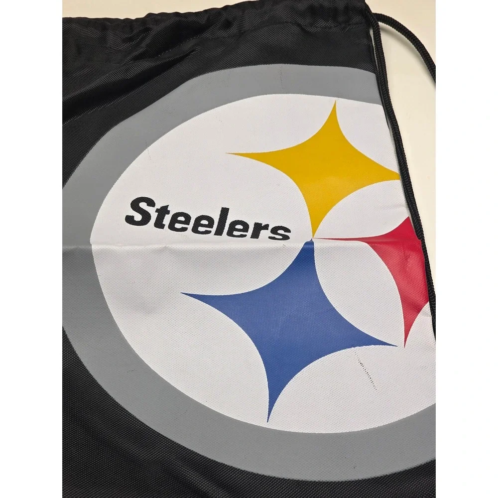 Pittsburgh Steelers Drawstring Cinch Bag Forever Collectibles Black NFL Gym Sack